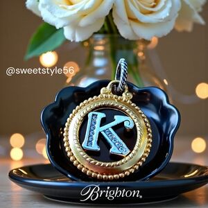 BRIGHTON ABC Monogram "K" Charm In Gold, Silver, And Crystal TIMELESS!